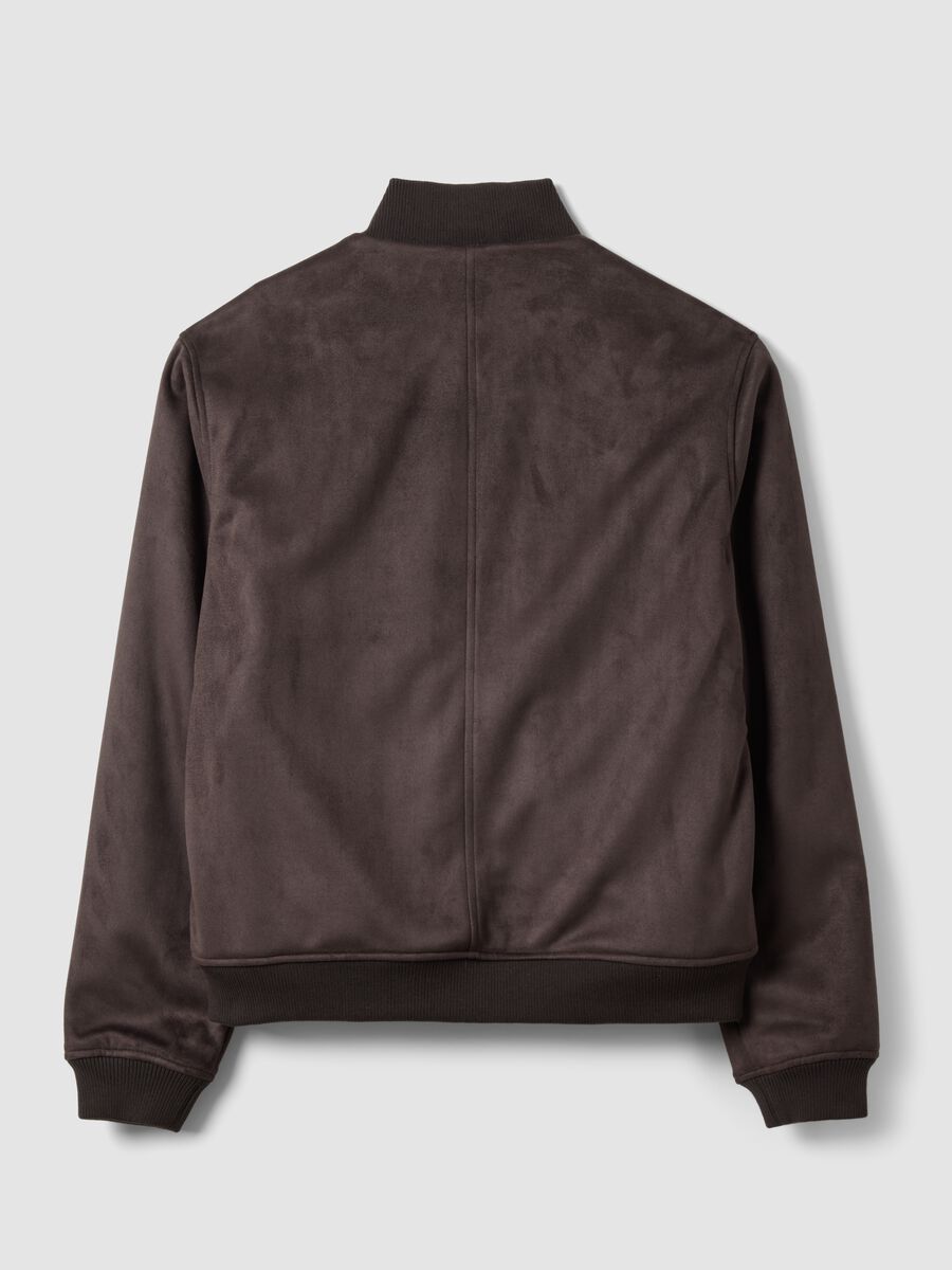 Brown regular-fit jacket with zip_2
