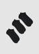 3-pack of black ankle sports socks in stretch organic cotton_0