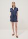 Blue striped pure viscose shorts_0