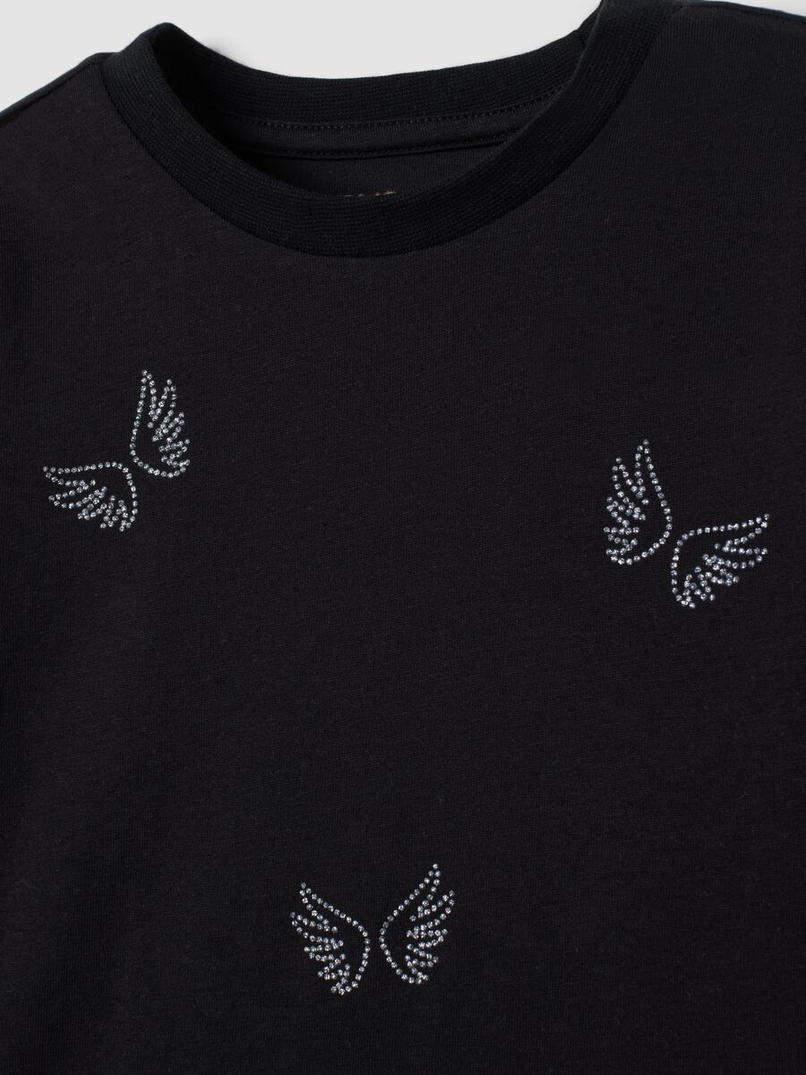Black pure organic cotton crew-neck T-shirt_2