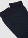 Navy blue long socks in stretch cotton_1