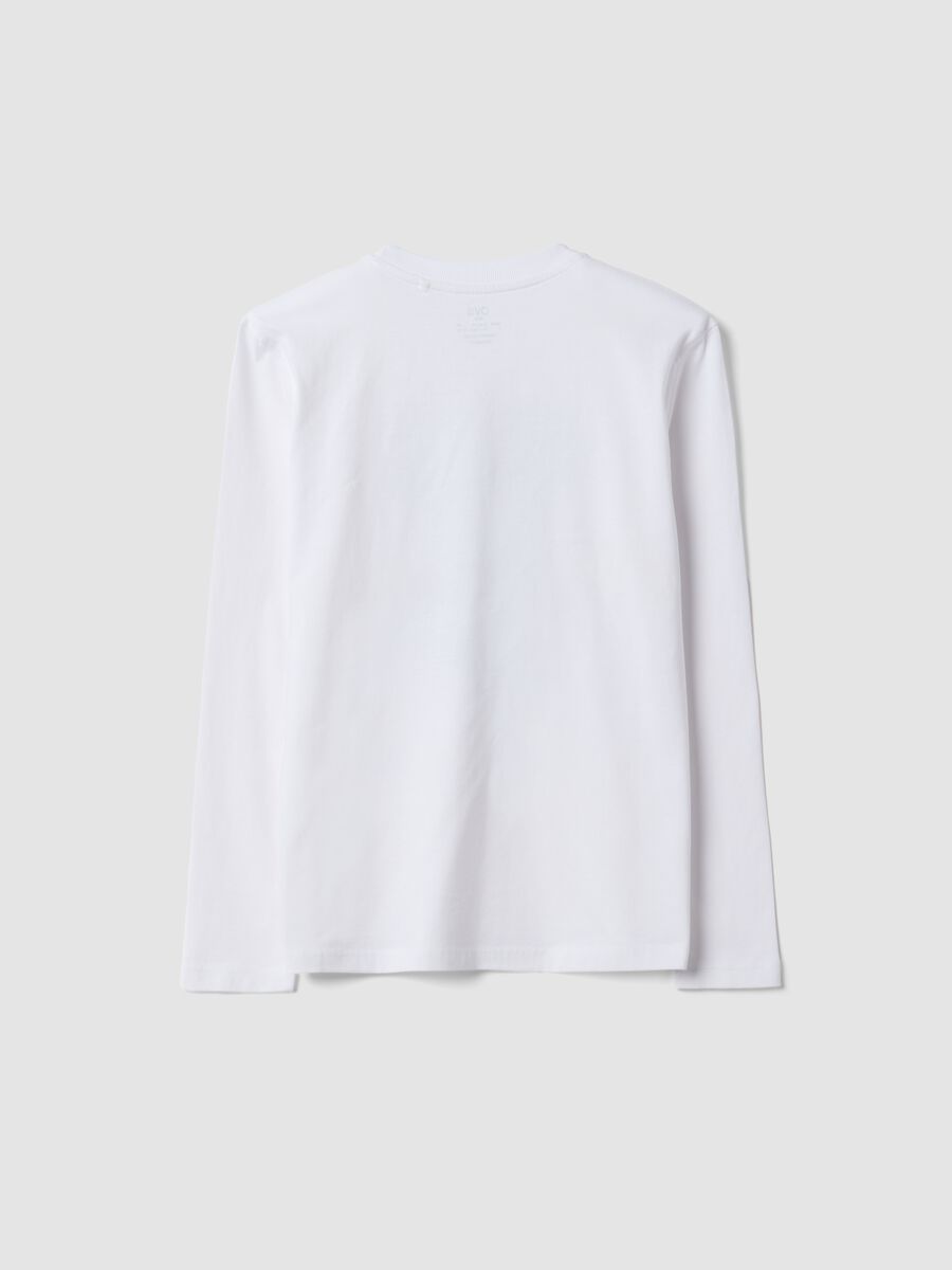 White organic cotton T-shirt with &ldquo;Let&rsquo;s get drip&rdquo; slogan for boys_4