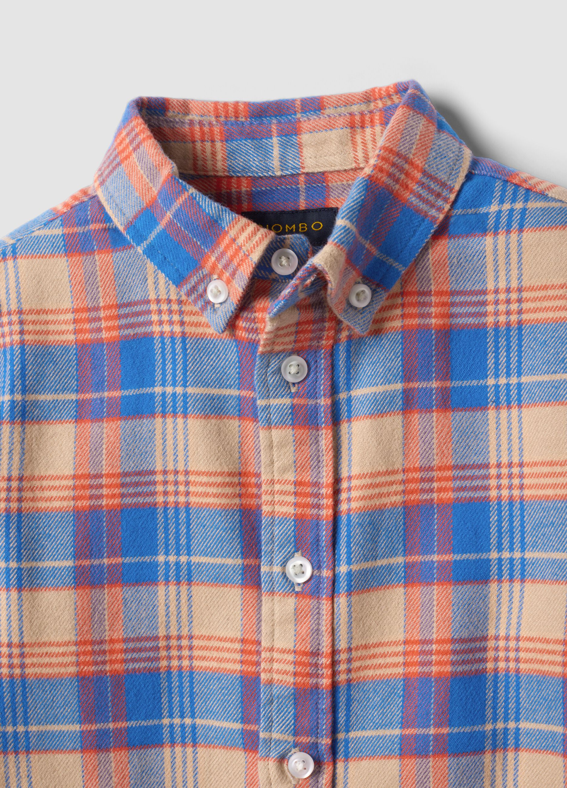 Multicolour pure cotton checked Oxford shirt, regular fit