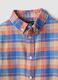 Multicolour pure cotton checked Oxford shirt, regular fit_4