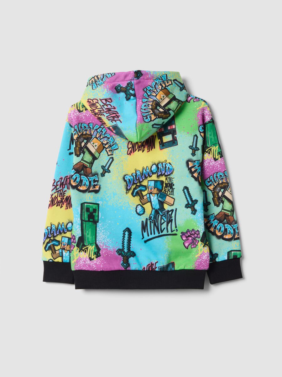 Multicolour cotton-blend hoodie with crew neck_1