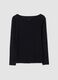 Black stretch modal crew-neck T-shirt, regular fit_0