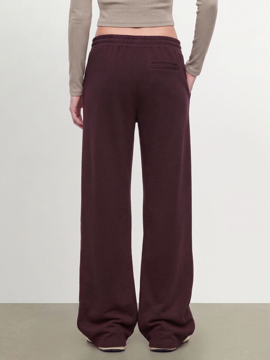 Pantaloni viola wide leg in modal elasticizzato con coulisse_3