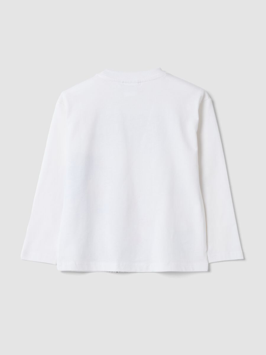 White pure cotton Sonic print oversized fit T-shirt_1