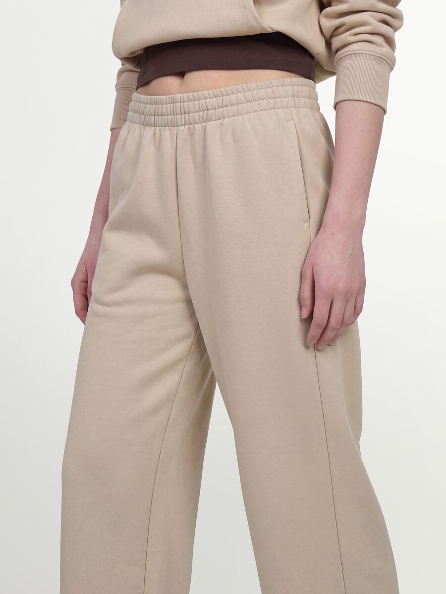 White cotton-blend straight-fit joggers_1