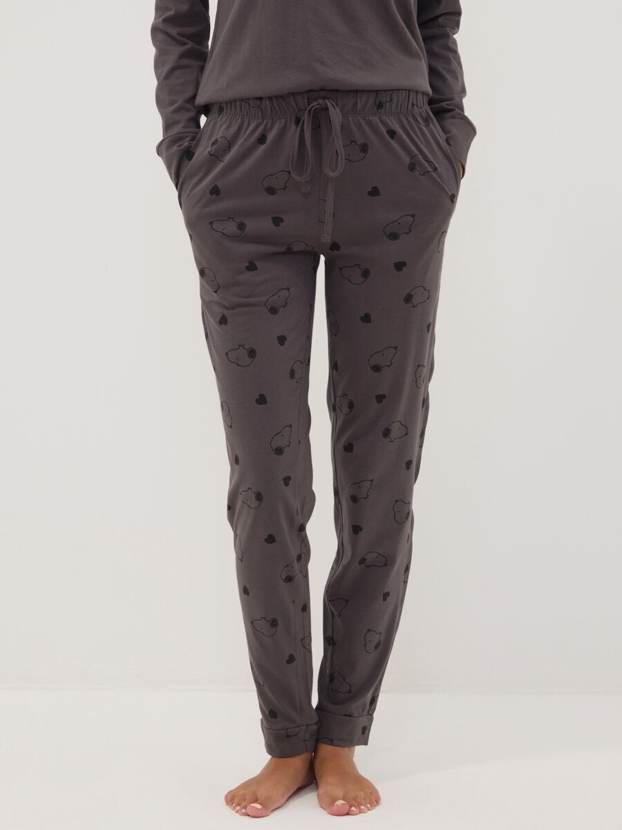 Peanuts organic cotton pyjama set in anthracite grey_2