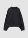 Felpa full zip grigia in viscosa elasticizzata a righe con colletto_6