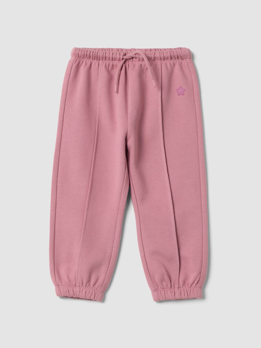 Purple pure cotton jogger trousers_0