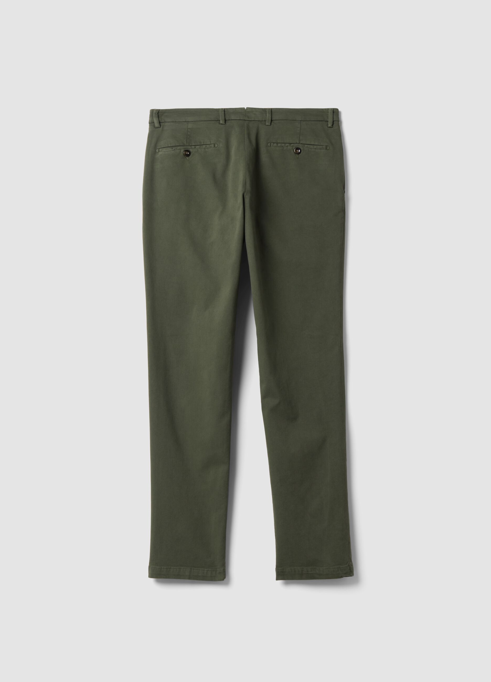 Pantaloni chino grigi in cotone e modal elasticizzato