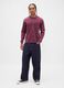 Long sleeve purple cotton top_2