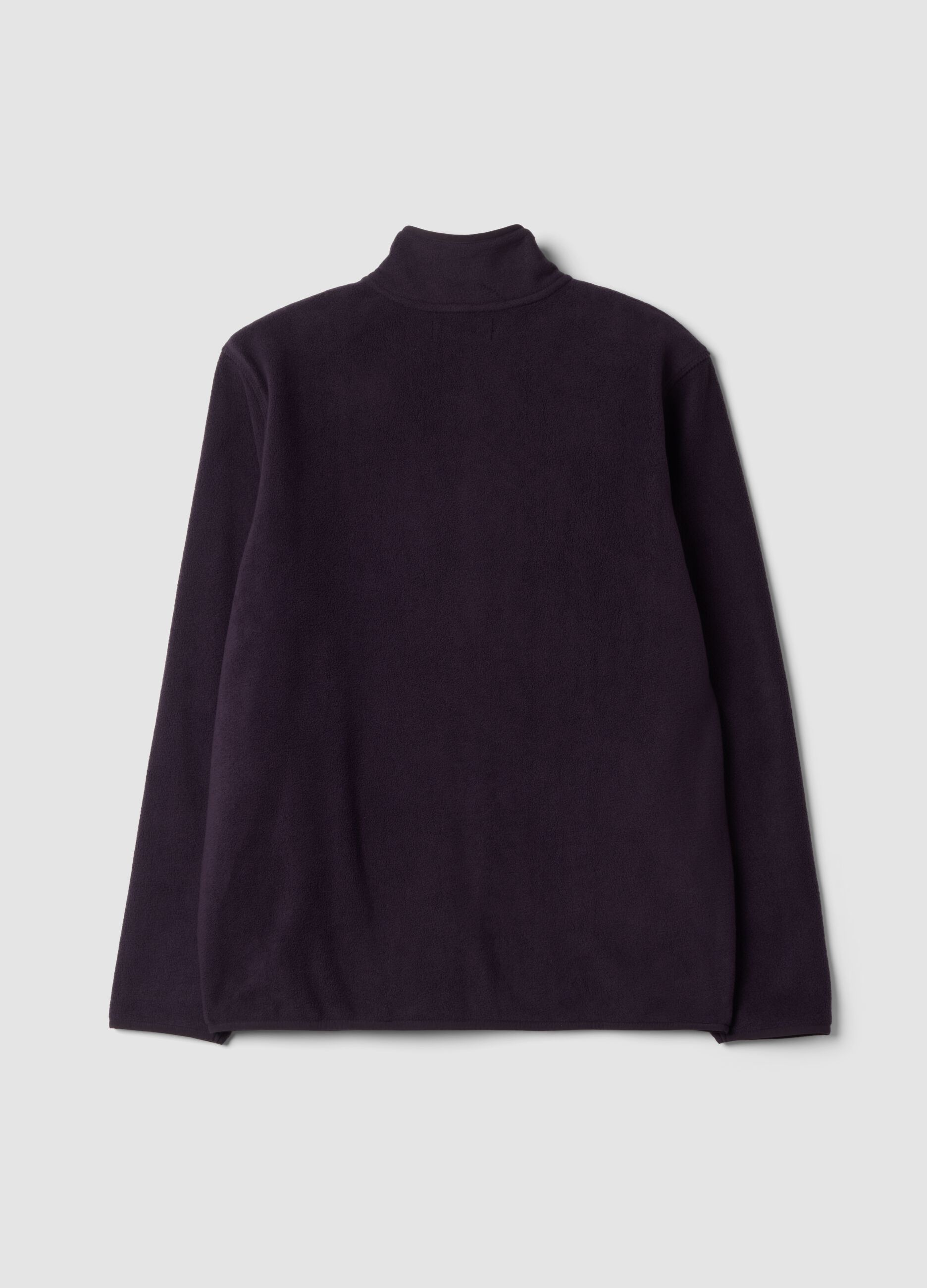 Felpa viola in pile con colletto regular fit