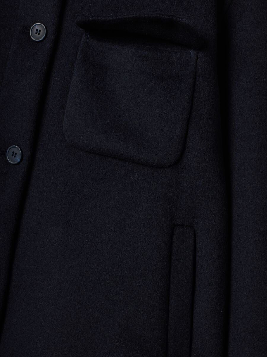 Blue wool-viscose blend over-fit coat with buttons_5