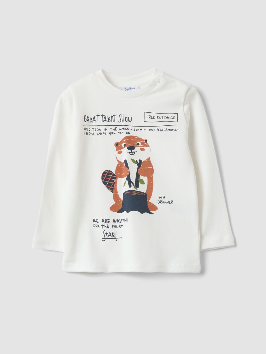 White crew-neck T-shirt in pure organic cotton_0