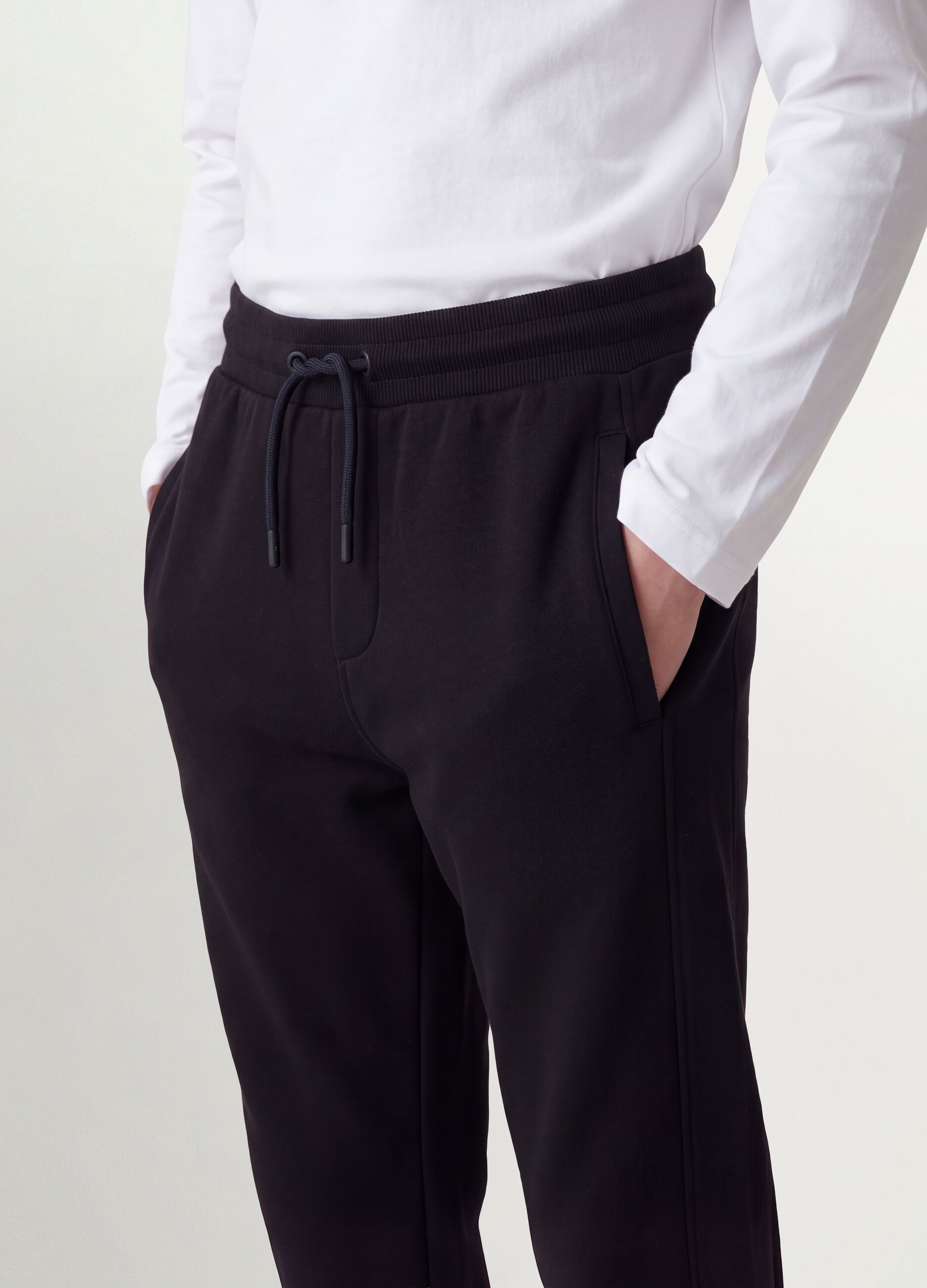 Black organic cotton jogger trousers