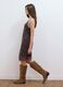 Brown fitted stretch dress with sequins_0