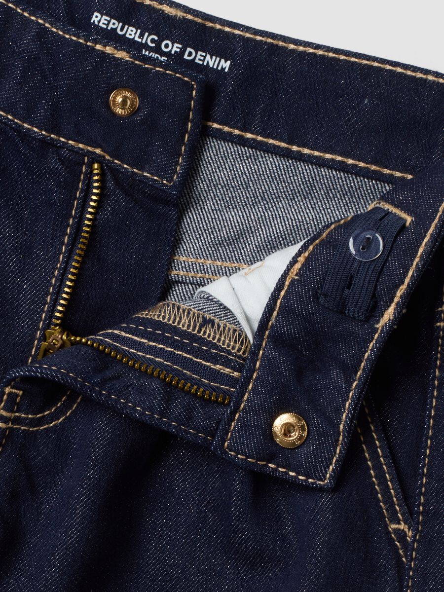 Blue wide-leg jeans in a cotton and lyocell blend_3