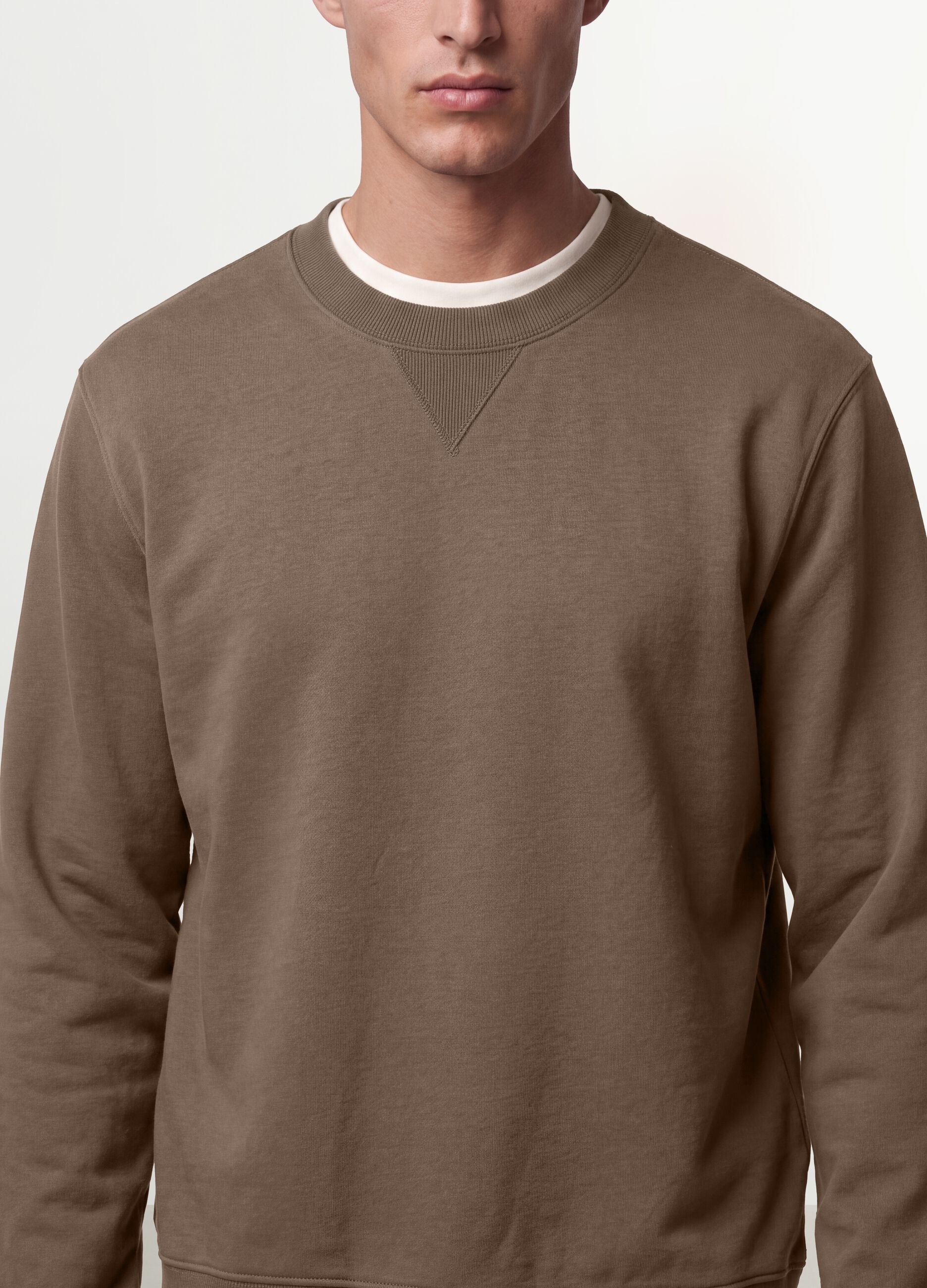 Grey crew neck sweatshirt in cotton blend, regular fit