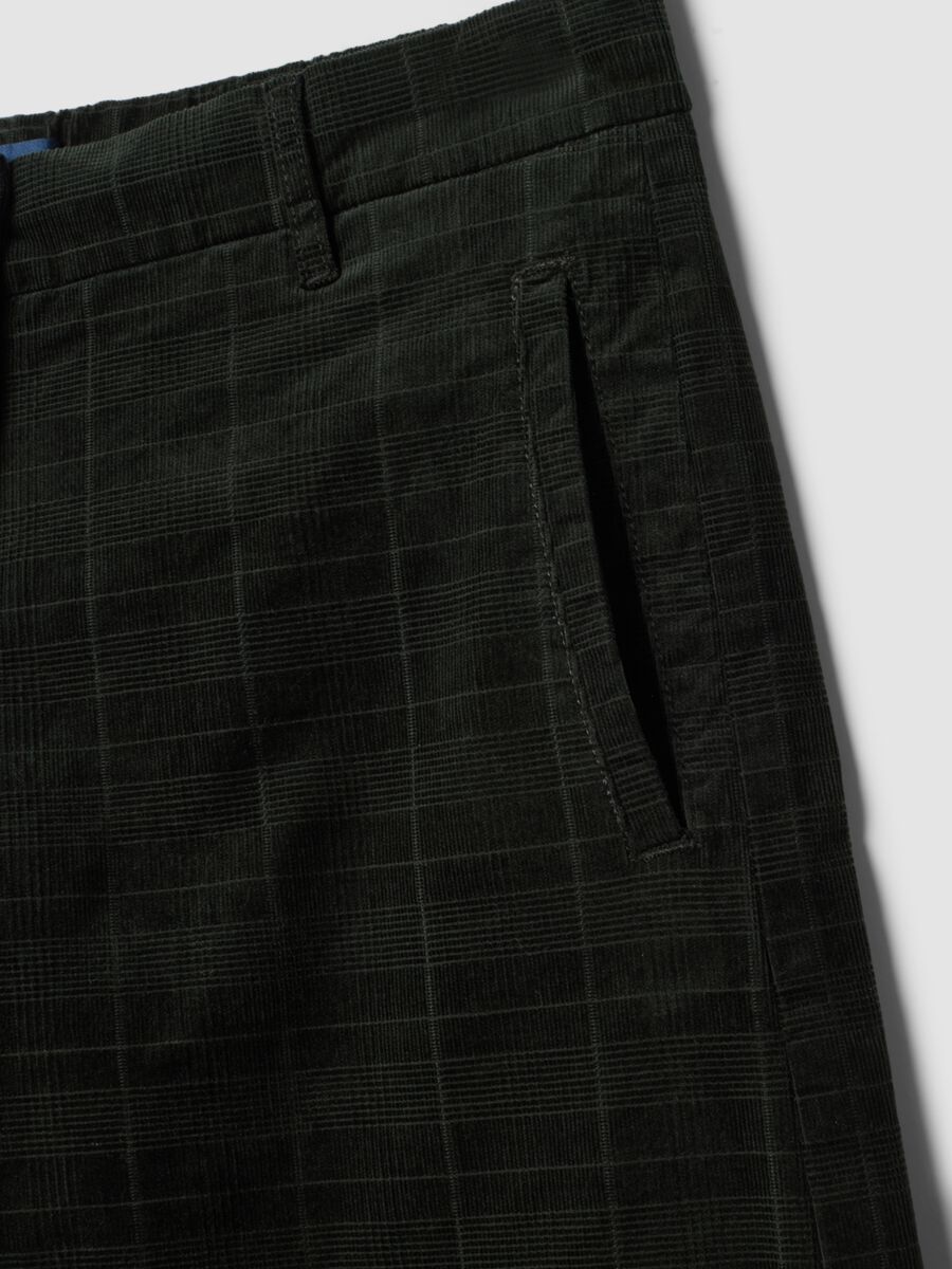 Black wide-leg stretch cotton trousers_1