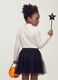 T-shirt bianca in cotone elasticizzato con Collo rialzato_3