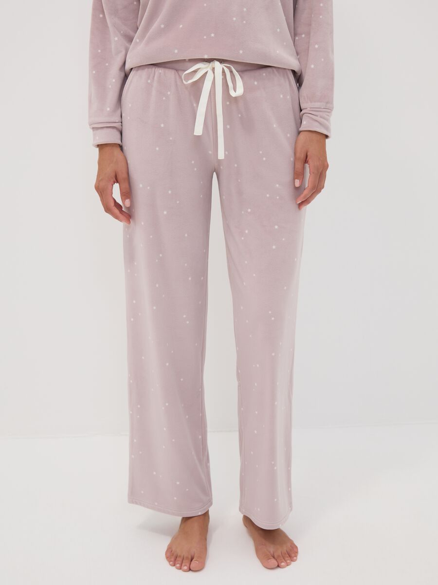 Purple star-print stretch pyjama trousers_1