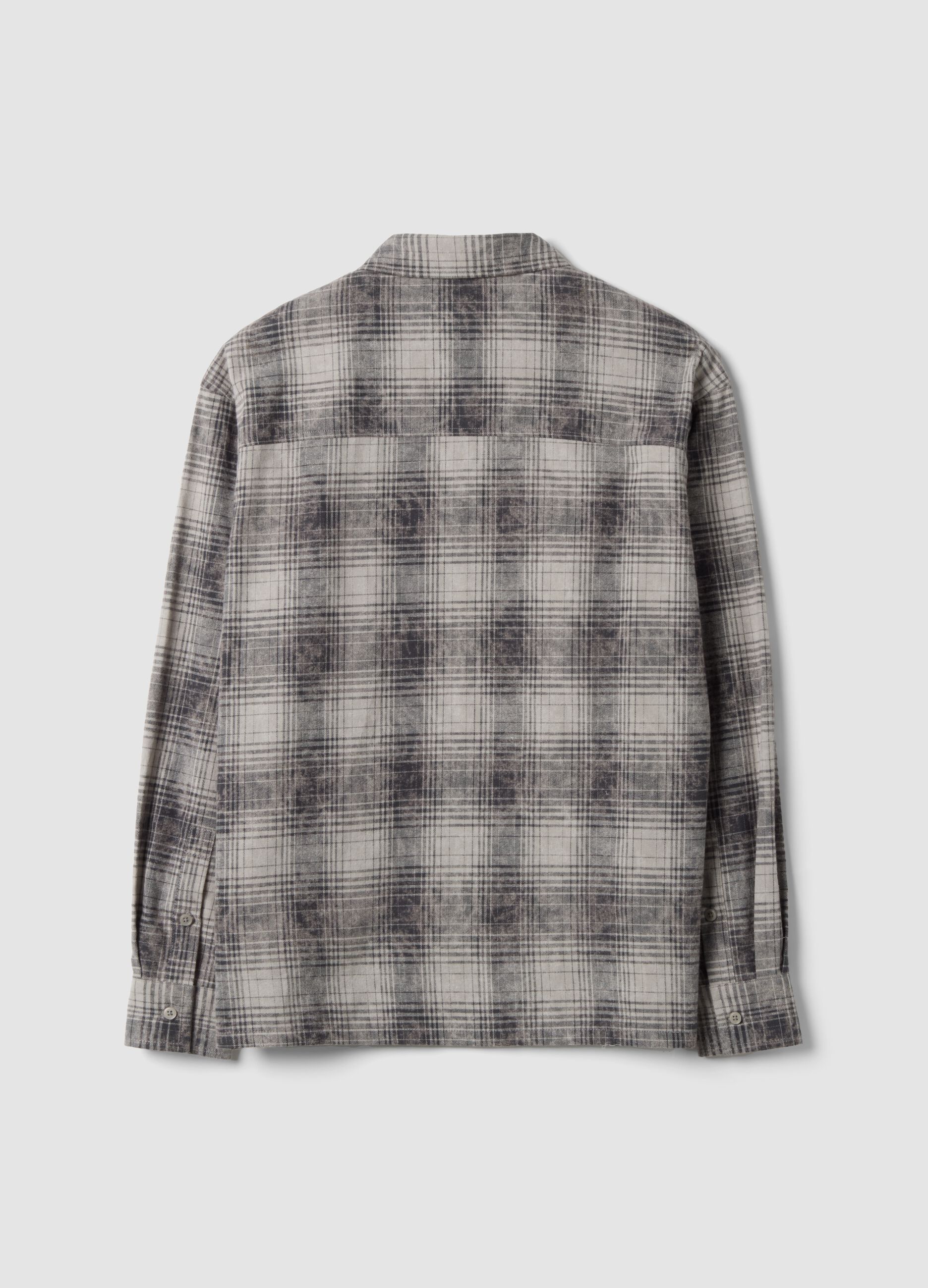 Camicia grigia a quadri in puro cotone