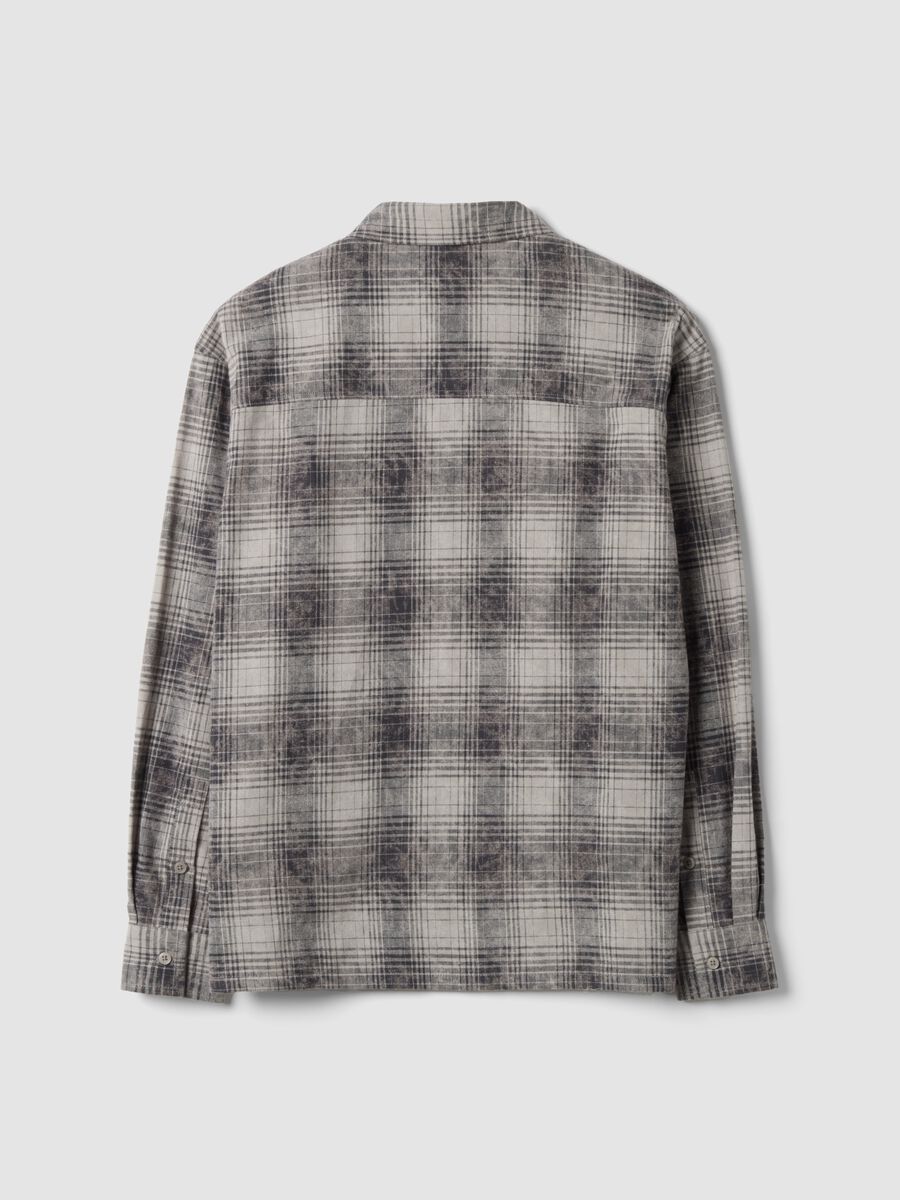 Grey checked pure cotton shirt_2