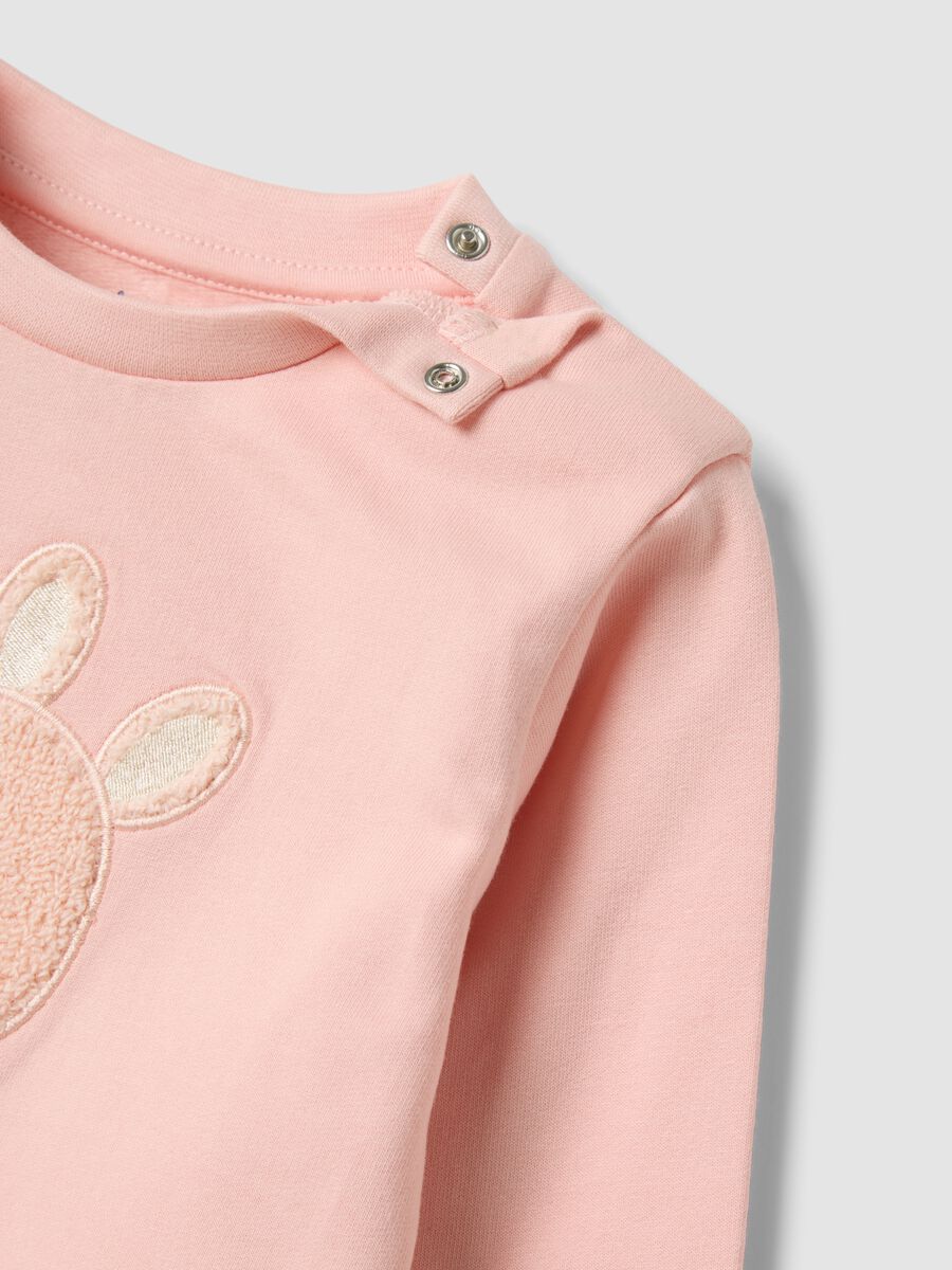 Pink organic cotton crew-neck pyjamas_3