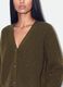 Cardigan verde in lana elasticizzata con scollo profondo a V over fit_2