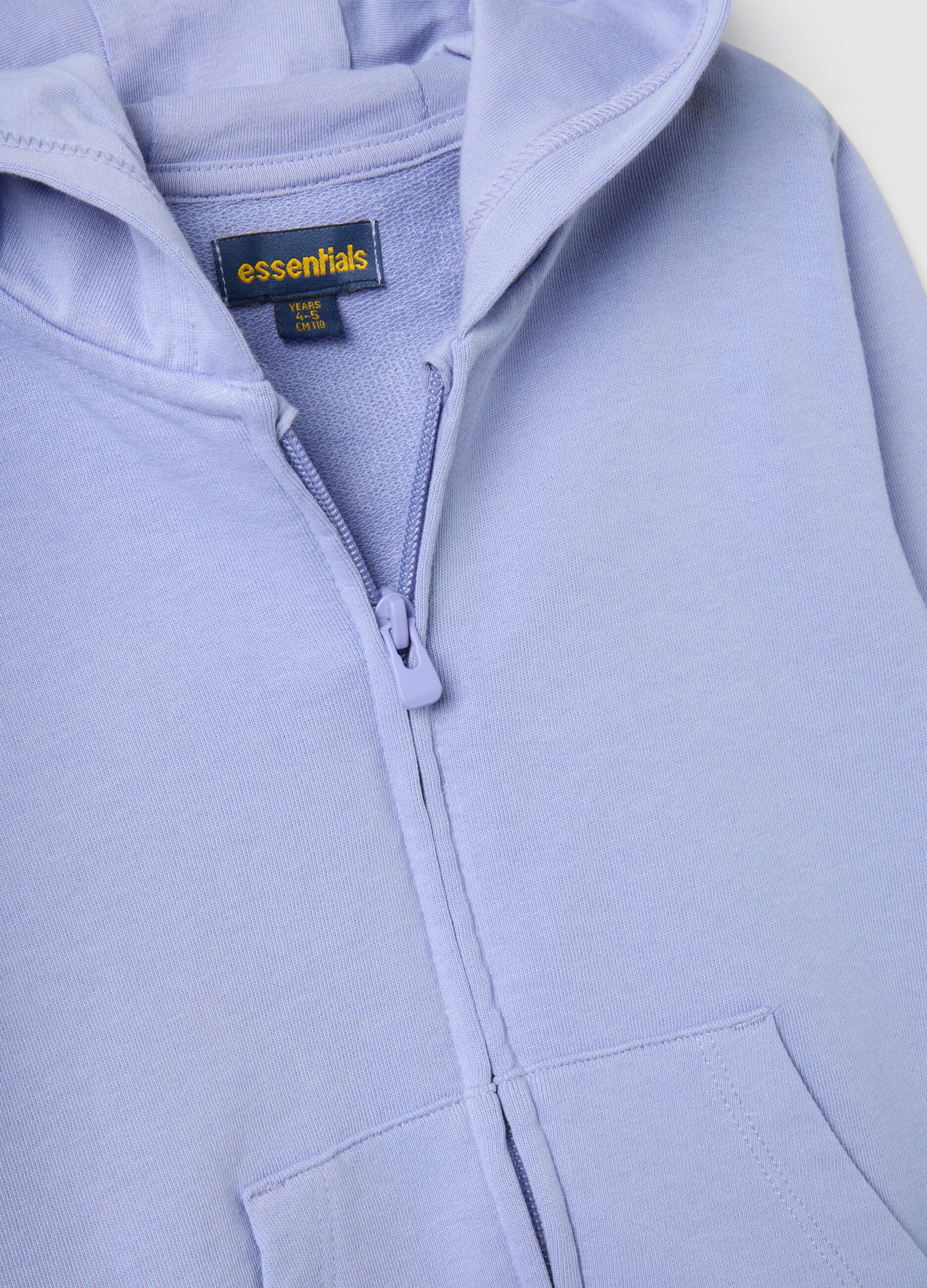 Blue hooded sweatshirt for girls in pure cotton with regular fit