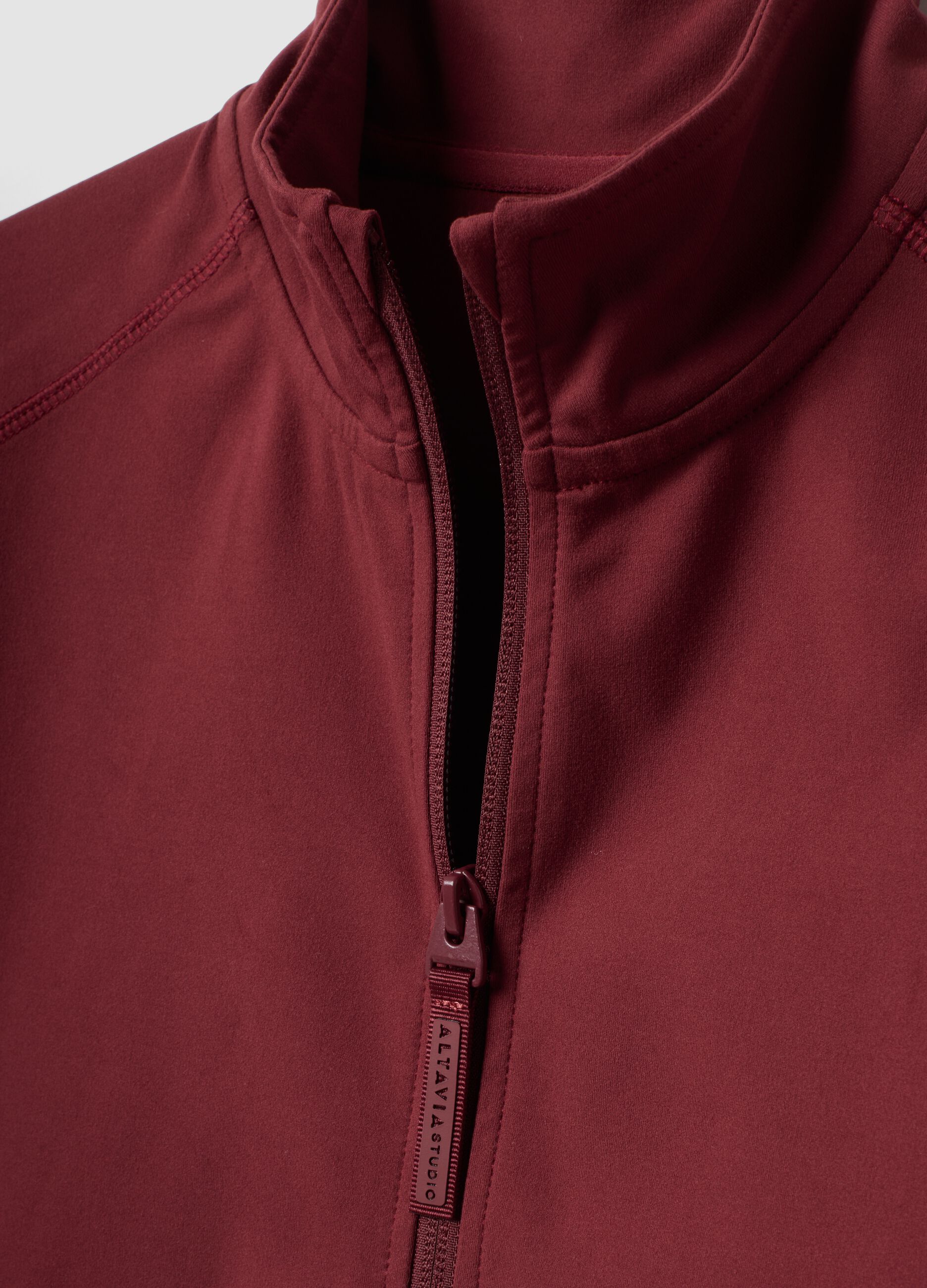 Red fitted full-zip jacket in stretch fabric &ndash; ALTAVIA STUDIO