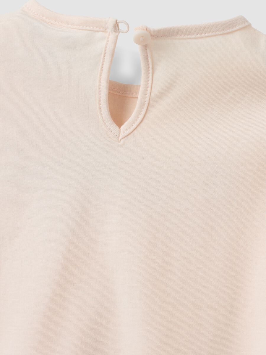 Pink long-sleeve organic cotton printed T-shirt for baby girls_3