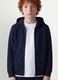 Blue hooded sweatshirt in pure organic cotton, regular fit for boys_3