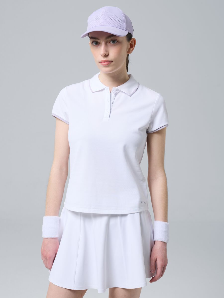 White ALTAVIA COURT sports polo in stretch cotton_1