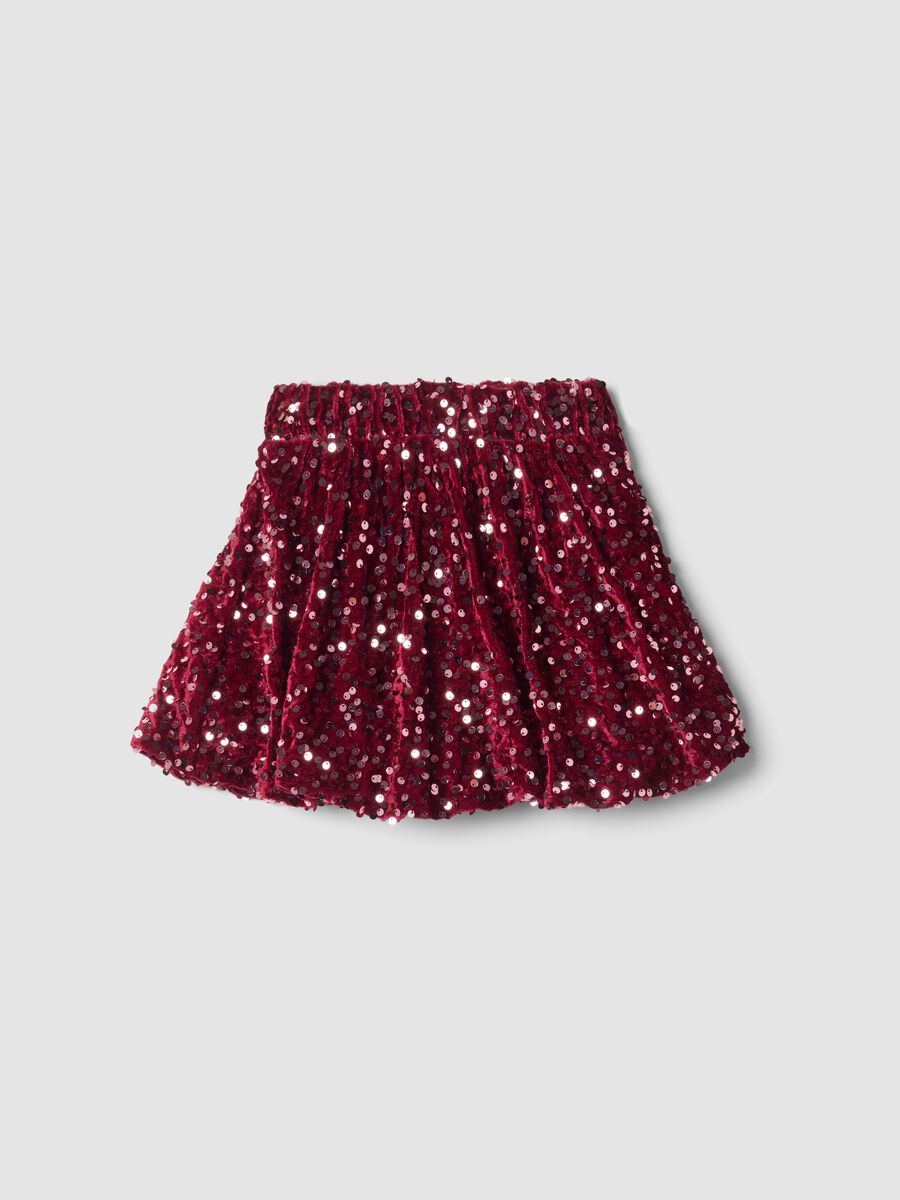 Plum purple sequin skirt with elasticated waist_0