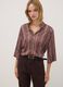 Brown regular-fit striped print blouse_2