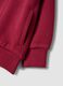 Red organic cotton hooded sweatshirt with crew neck_3