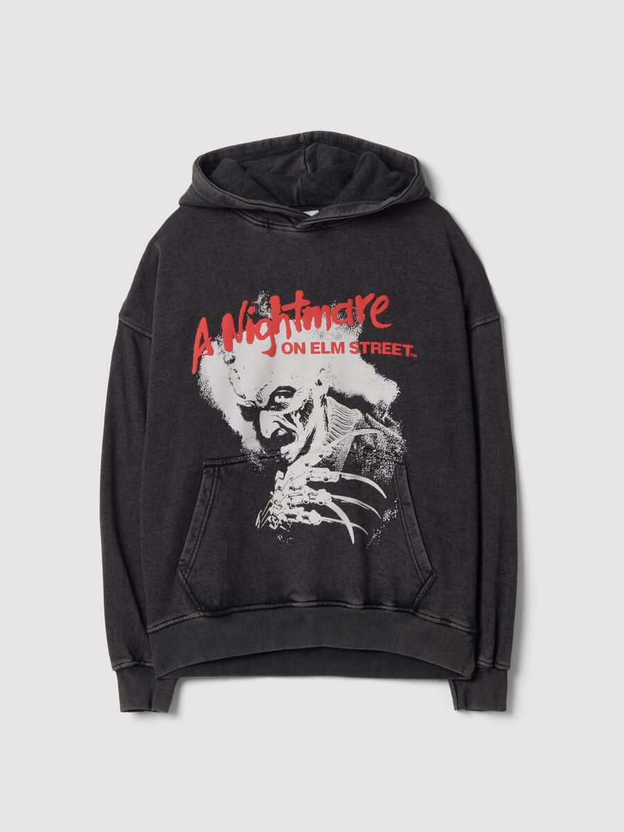 Grey oversized 100% cotton hoodie with &ldquo;A Nightmare On Elm Street&rdquo; print_4
