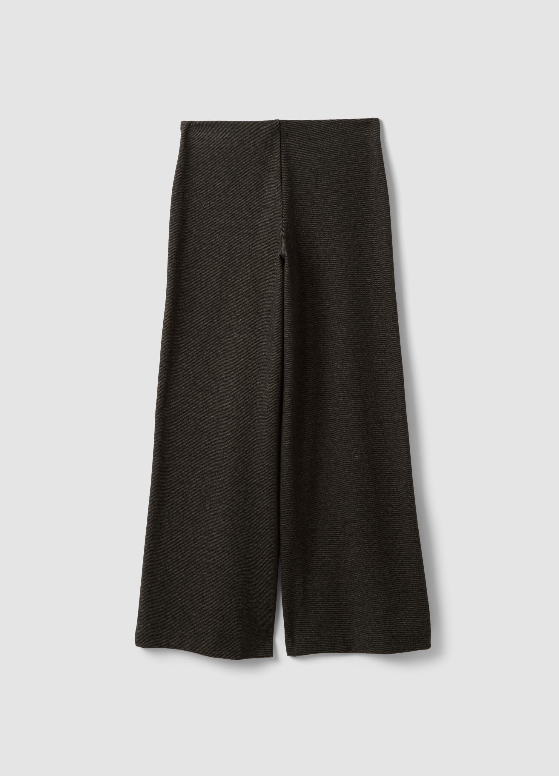 Brown wide-leg trousers in stretch viscose