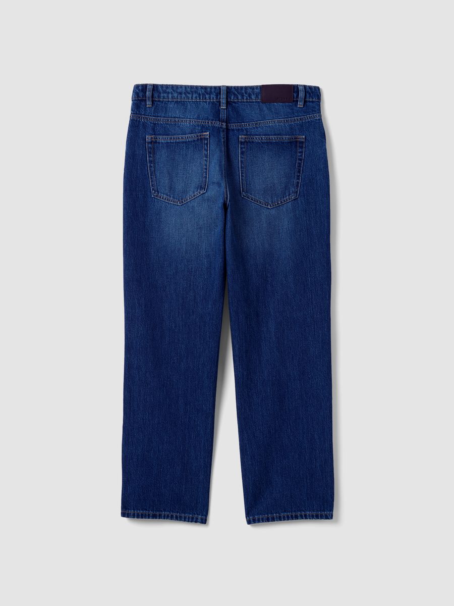 Jeans blu in puro cotone straight fit_6