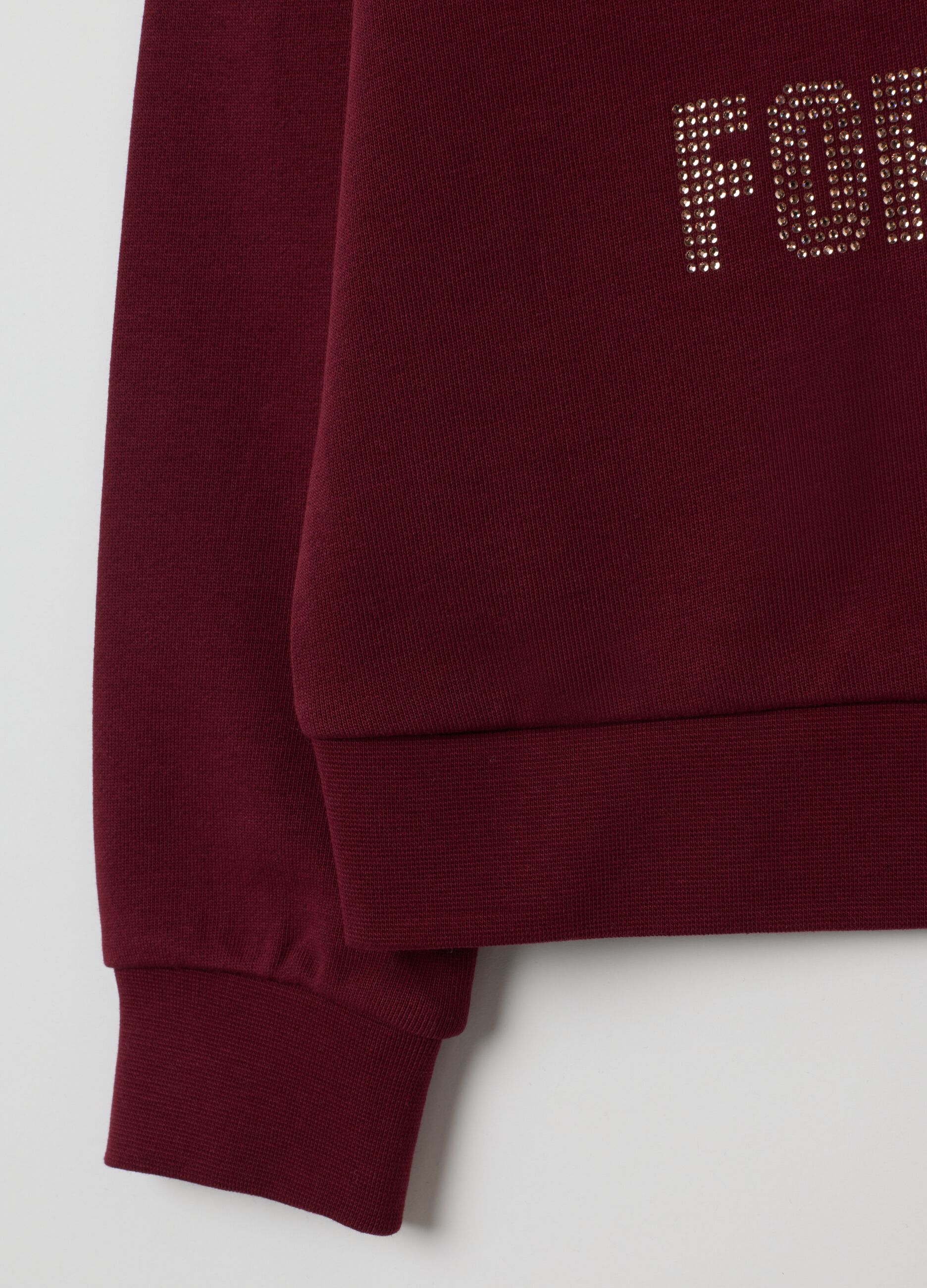 Girls' red cotton sweatshirt, regular fit