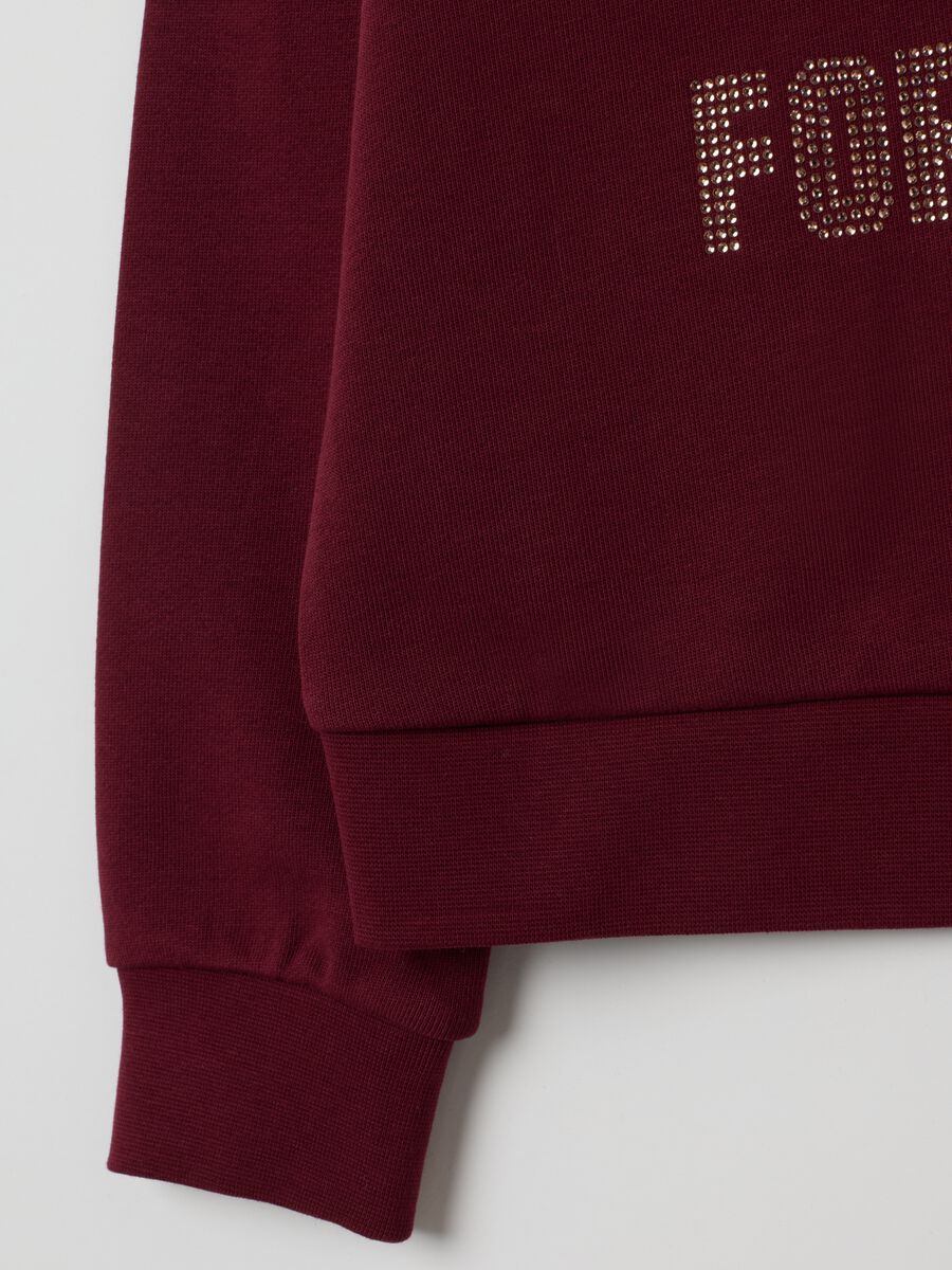 Girls' red cotton sweatshirt, regular fit_3