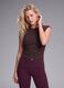 Brown fitted ribbed stretch-modal T-shirt ALTAVIA STUDIO_1