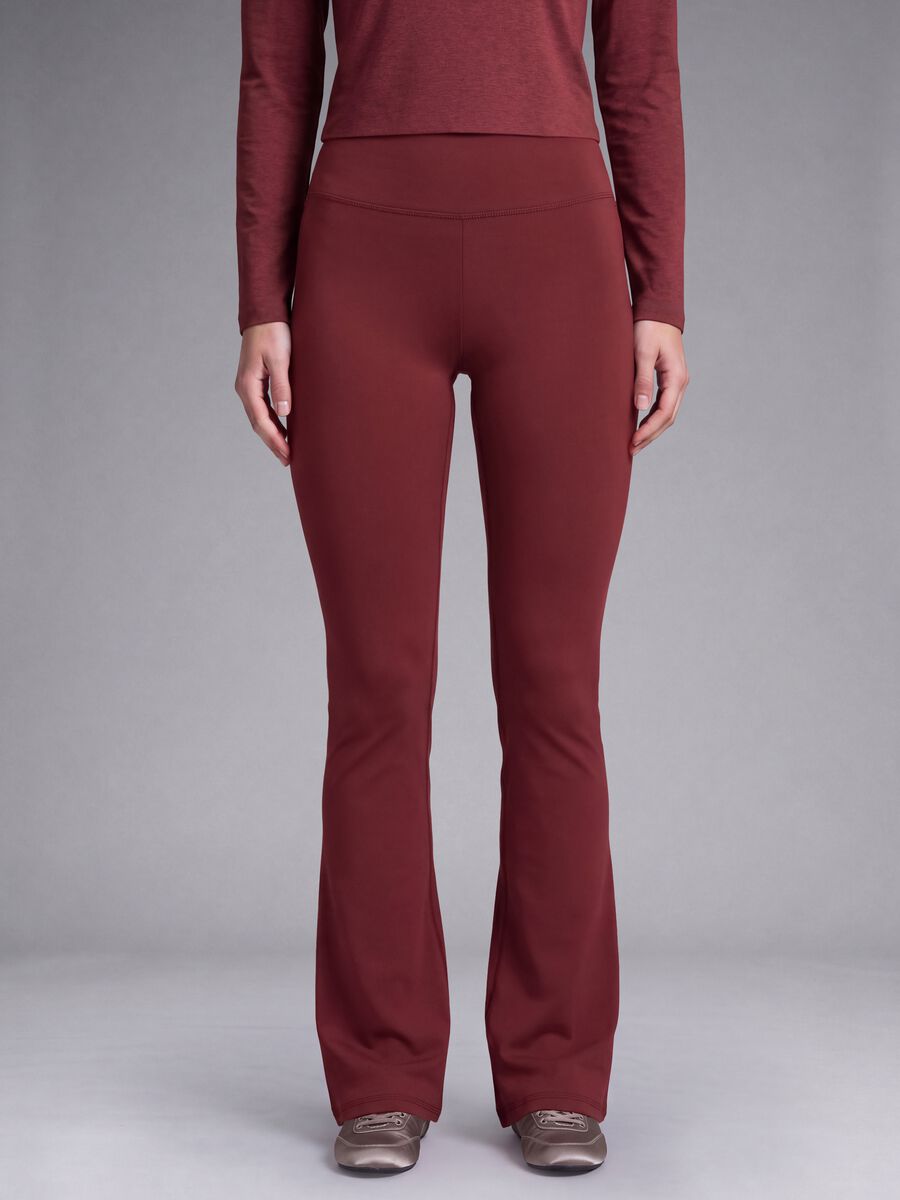 Red flared leggings in breathable stretch fabric ALTAVIA STUDIO_2