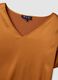 Brown satin V-neck blouse in stretch fabric, regular fit_6