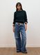 Green crew-neck cable-knit wool-blend jumper, regular fit_1