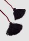 Collana nera e rossa a fili multipli con pon pon_2